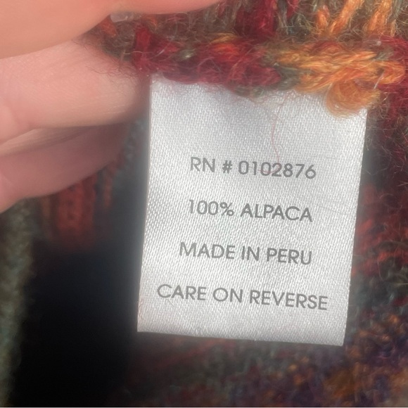 Novica Mountain Sunset Fair Isle Alpaca Art Knit Peru Pullover Sweater Nordic XL - Picture 13 of 15